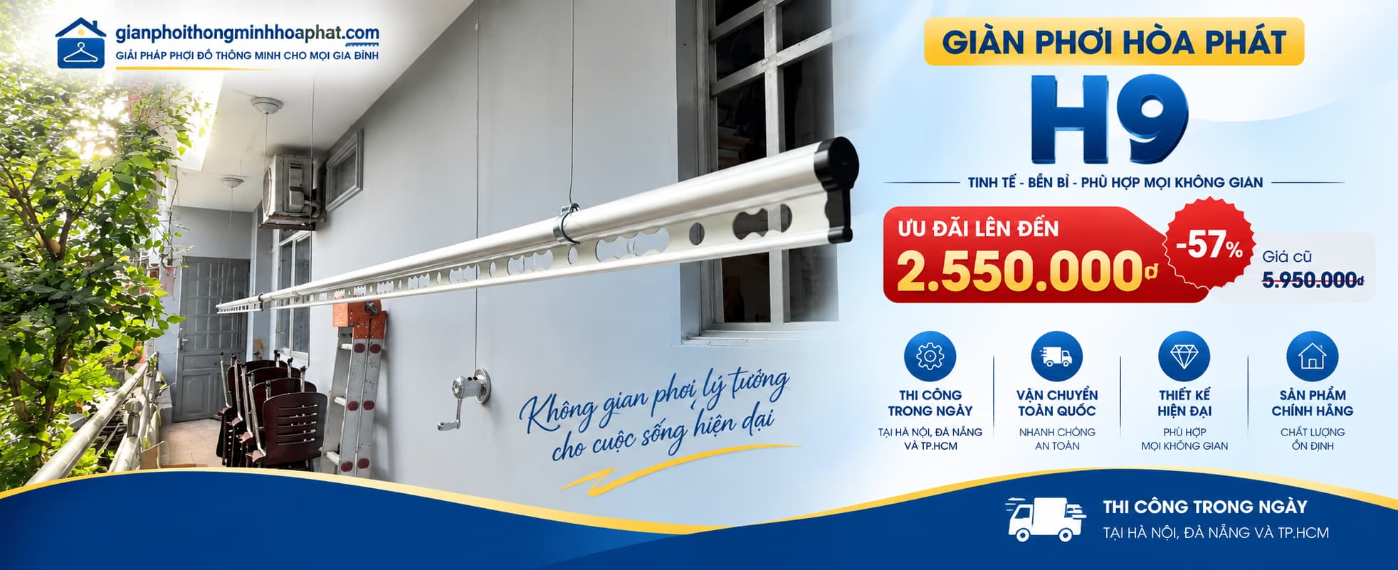 Giàn phơi Hòa Phát H9 cao cấp